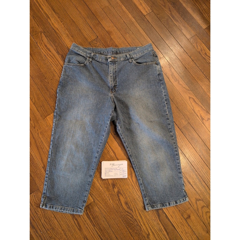 Riders by Lee Womens Size‎ 18 Stonewashed Slit Leg Cropped Capri Stretch Jeans